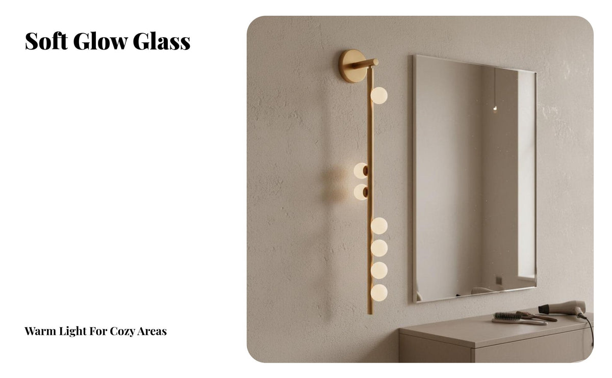 Glass Globe Wall Light Minimalist Design Globe Shade Wall Lamp Vertical or Horizontal Installation Mirror Light Fixture for Interior Designers