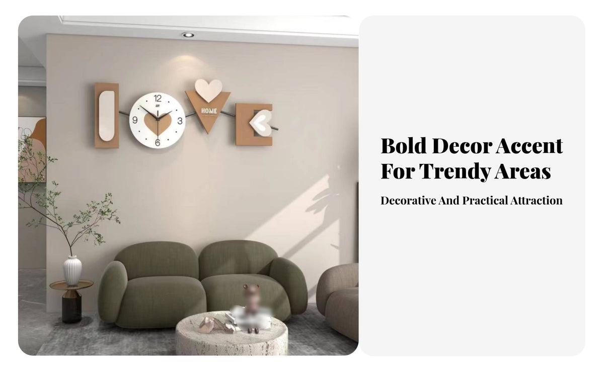 Modern Clock Cream Design Aesthetic Modern Wall Clock Non-Ticking for Homeowners, Couples, Living Room, Entryway