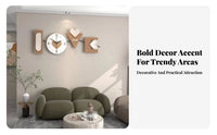 Modern Clock Cream Design Aesthetic Modern Wall Clock Non-Ticking for Homeowners, Couples, Living Room, Entryway