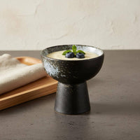 High Foot Pudding Bowl Dishwasher Ceramic Pedestal Bowl Oven-Fired-Fired Glaze Japanese Style Ice Dessert Cup for Restaurant, Cafe, Home Party