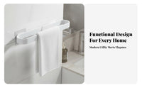 No-Drill Installation Adhesive Towel Bar Strong Load-Bearing Bathroom Accessory Waterproof Wall Rack Modern Design for Renters, Homeowners, Students, Shower Room, Lavatory, Kitchen, Entryway