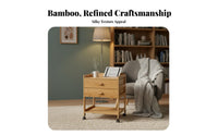 Modern Design Rolling Nightstand with Drawers On Wheels Bedside Cabinet Easy to Assemble Side Table Multi-Purpose for Apartment Dwellers, Homeowners, Students, Bedroom, Small Areas, Office