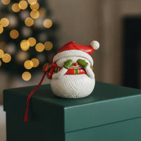 Snowman Ornament with Hanging Loop Festive Snowman Ornament Miniature for Collectors