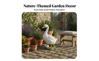 Lifelike Goose Figurine Weather Resistant Textured Feathers for Flowerbed