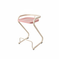 Minimalist Design Z-Frame High Seat Retro Aesthetic Bar Stool Integrated Footrest Counter Chair Low Backrest for Cafe Owners, Homeowners, Adults, Kitchen Island, Cafeteria, Dining Room, Office