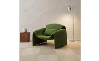 Red Sculpture Chair Italian Minimalist Single Sofa Chair Curved Shell Curved Lounge Armchair for Balcony, Relaxing, Living Room