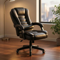 Reclining Office Chair Height-Adjustable Reclining Desk Chair Headrest for Computer