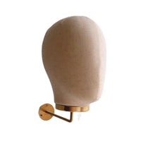 Mannequin Head with Wall Golden Finish-Tone Hairpiece Stand Compact Hat Stand for Boutiques, Studios