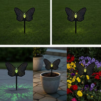 Outdoor Butterfly Garden Decor with Solar Light Easy to Install Butterfly Light with Ground Stake Sturdy Colorful for Gardeners, Lawn, Pathway