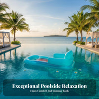 Mesh Seat Inflatable Floating Bed Heavy-Duty Inflatable Pool Recliner Easy to Inflate Floating Lounge Chair Built-in Cup Holder for Adults, Beach, Lake