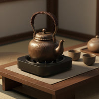 Large Capacity Handmade Copper Teapot Retro Design Stovetop Copper Kettle Thickened Body Kitchen Item Extra Thick for Outdoor, Water Boiling, Campfire