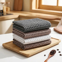 Highly Absorbent Microfibre Cloth and Weave Dish Cloths, Reusable Kitchen Towel for Glass, 25cm x 25cm Streak Cleaning