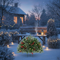 Half Round Christmas Tree Festive Look Christmas Yard Decoration Illuminated