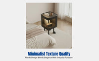Cute Cream Style Bedside Cabinet Light, Multi-Layer Storage Shelf, Bedroom Side Table