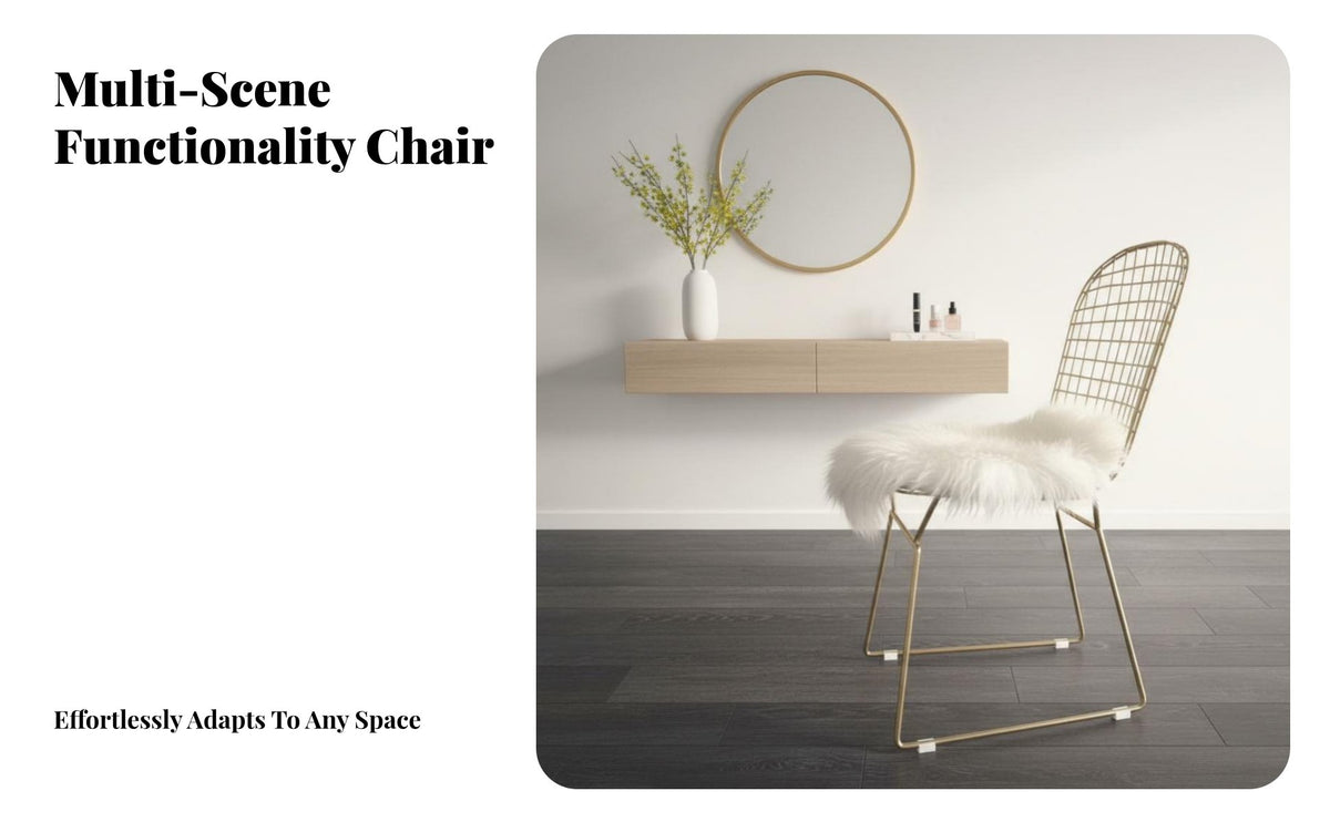 Nordic design Wire Mesh Armchair Minimalist Design Vanity Stool Hollow-openwork Backrest Dining Seat Lightweight Frame for Interior Designers, Cafe Owners, Makeup Area, Bedroom, Living Room, Home Office