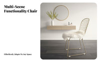 Nordic design Wire Mesh Armchair Minimalist Design Vanity Stool Hollow-openwork Backrest Dining Seat Lightweight Frame for Interior Designers, Cafe Owners, Makeup Area, Bedroom, Living Room, Home Office