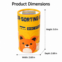 Wooden Shape Sorter, Color Sorter Sorting Cylinder for 4-6 Years, 10×10×16.5cm Multi-Color
