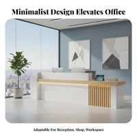 Modern Reception Desk Sturdy Construction Reception Desk Lockable Drawer Checkout Counter for Receptionists, Shopkeepers, Sales Center, Lobby