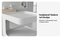 Nordic design Sculptural Side Table Geometric Shape Nightstand Modern Minimalist Household Furniture distinctive Design for Art Lovers, Apartment Dwellers, Homeowners, Living Room, Corner Space, Entryway, Reception Area