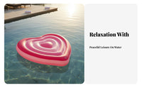 Waterproof Heart Shaped Pool Lounger Long-Lasting PVC Material Heart Shaped Water Lounger Skin-Friendly Inflatable Romantic Raft Fun Photo Prop for Couples, Adults, Women, Beach, Lake, Vacation