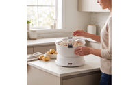 Electric Potato Skin Remover Countertop Vegetable Processor with Transparent Lid Kitchen Appliance Automatic for Home Cooks