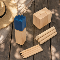 Outdoor Wooden King Toss Game Set for Adults and Kids, Team Building and Parent-Child Interactive Educational Toy