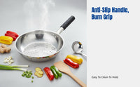 Stainless Steel Wok, No Coating, Traditional Deep Round Bottom, Not for Gas & Induction Stoves