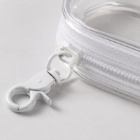 Transparent PVC Cable Organizer with Hook, Carry-On Cable Bag for On-the-Go, Tech Accessory Bag 6.5x3.6x10.5cm, Small Cable Storage
