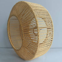Southeast Asian Inspired Woven Paper Rope Lampshade Fits E26/E27 Base Rattan Design Drum Lampshade Lamp Cover for Restaurant