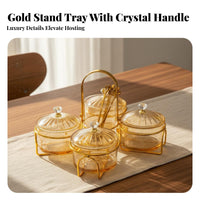 Divided Glass Serving Dish Food-Grade Material Compartment Snack Platter With Lids Divided Serving Tray for Parties, Holidays