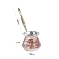 Long-Lasting Turkish Coffee Pot Anti-Oxidation Finish Handmade Cezve Tin-Plated Interior Greek Ibrik for Collectors