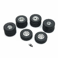 6 Pieces 68mm RC Truck Tires Heavy Duty 6x6 RC Truck Wheel Set Realistic Design Toy Tire for Rock Crawling