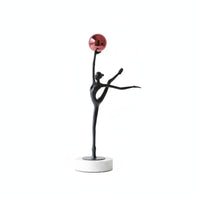 Statue with Sphere Minimalist Abstract Figurine Decorative Tabletop Sculpture for Living Room, Entryway