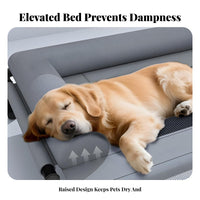 Raised Pet Bed Four-Season Use Raised Pet Cot Washable Cooling Mesh Dog Bed for Small Dogs, Cats, Summer, Patio, Camping