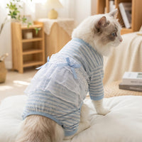 Cat Recovery Suit with Four-Legged Style, Cuttable Belly Wrap Suit for Kitten Recovery, Anti-Licking Fasteners for Common Spring Outdoor Use