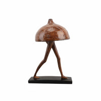 Abstract Toadstool Person Statue Artistic Walking Toadstool Figurine for Bedroom