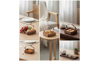 Wooden Walnut Serving Tray Natural Walnut Tray Portable Premium for Hosts, Tea Service