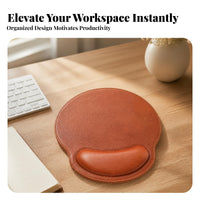 Cushioned Mouse Pad Wrist Rest Stitched Edging Wrist Support Mouse Pad Desktop Computer Accessory Ergonomic for Desk