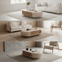 Coffee Table with Storage Low-Profile Minimalist Coffee Table Modern Furniture for Living Room, Lounge