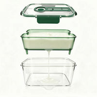 Produce Saver with Drain Tray Airtight Colander Bin with Insert Food Storage Container with Lid Dishwasher-Safe