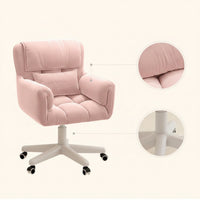 Upholstered Chair with Pillow Height-Adjustable Computer Chair High-Back Furniture for Telecommuters, Students, Study, Bedroom, Dorm Room