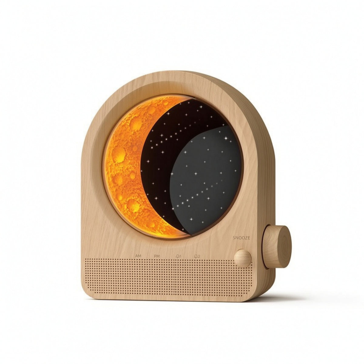 Alarm Clock with Moon Lamp Digital Moon Lamp Minimalist for Nightstand