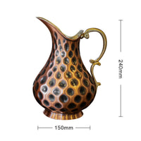 Flared Spout Copper Pitcher Curved Handle Copper Tea Pot Polished Metal Pitcher Imported