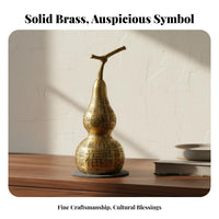 Brass Gourd Decorative Piece Symbol of Prosperity Feng Shui Hulu Figurine Hulu Calabash Figurine Traditional Craftsmanship