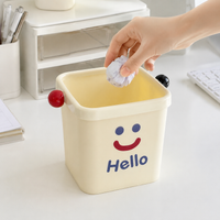 Small Office Trash Can with Pressure Ring, Compact Square Paper Bin 16cm, for Home, Dorm, Office