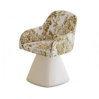 Padded Swivel Makeup Chair Foam Filled Swivel Vanity Chair Back Support Backrest Vanity Stool Comfortable for Bedroom, Beauty Room, Nail Salon