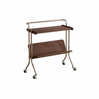 Vintage Design 2-Tier Rolling End Table Multi-Functional Mobile Storage Space-Saving Design Serving Cart Sturdy Construction for Apartment Dwellers, Homeowners, Office Workers, Living Room, Kitchen, Small Spaces, Bedroom