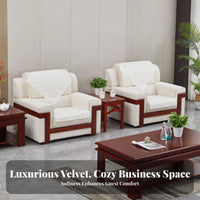 High-Density Foam Cushion Formal Guest Reception Chair Wide Armrests Single Seater Business Sofa Heavy-Duty Modern Single Sofa Chair Easy to Clean for Corporate Clients, Adults, VIP Lounge, Meeting Room, Lobby