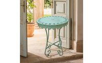 Round Side Table Decorative Table with Cutout Pattern Plant Stand Boho Lightweight for Patio, Balcony
