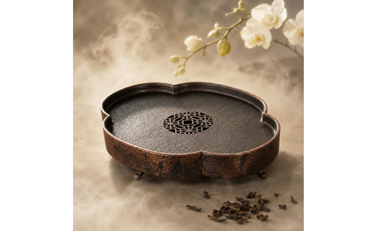 Copper Tea Tray Low-Silhouette Drainage Tea Tray Long-Lasting